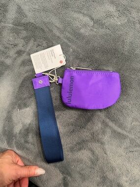 lululemon athletica Purple Wristlet Key Pouch with Navy Strap